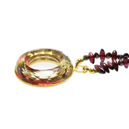 眼鏡ホルダー ネックレス ピンク ガーネット TAMARUSAN