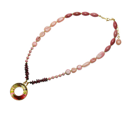 眼鏡ホルダー ネックレス ピンク ガーネット TAMARUSAN