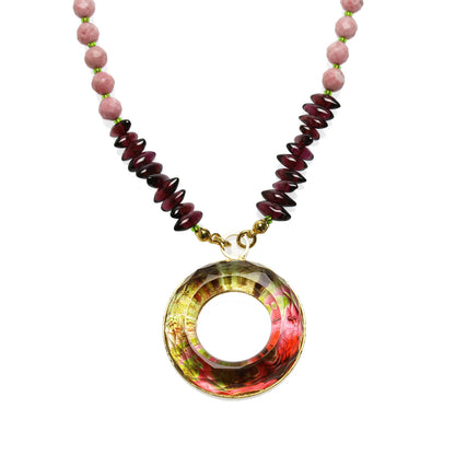 眼鏡ホルダー ネックレス ピンク ガーネット TAMARUSAN