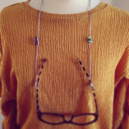 眼鏡チェーン 青 ターコイズ 男女兼用 TAMARUSAN