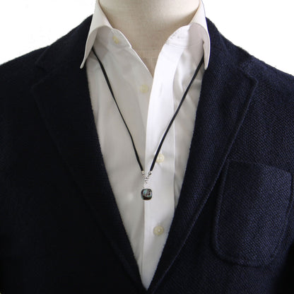 眼鏡ホルダー 革紐 青 2way 男女兼用 TAMARUSAN