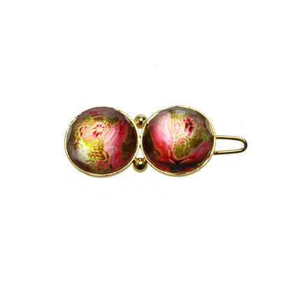 パッチン留め 赤 金 和装ヘアスタイル TAMARUSAN