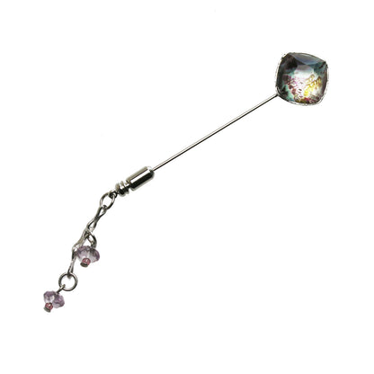 シンプルハットピン 青 アメジスト 男女兼用 TAMARUSAN