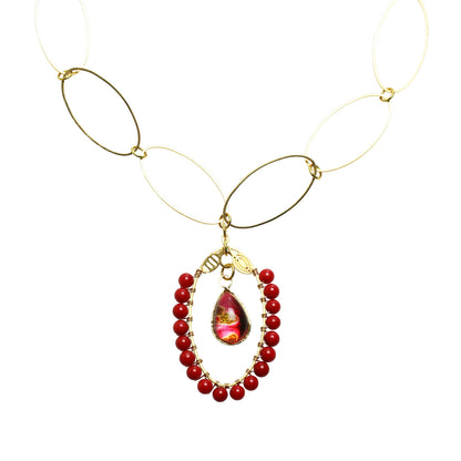 チョーカー 赤 珊瑚 ゴールド TAMARUSAN