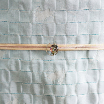 小さい帯留 青 シンプル 帯留め