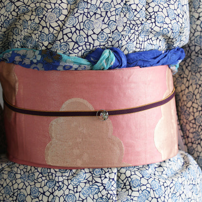 小さい帯留 青 シンプル 帯留め