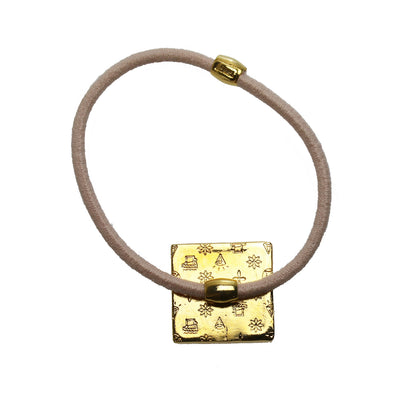 ヘアゴム ピンク 赤 金 四角 高級 TAMARUSAN