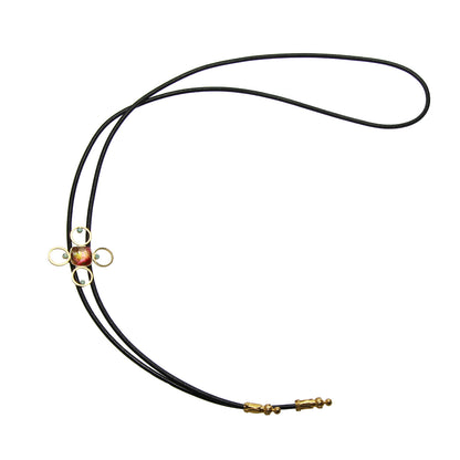 革紐ループタイ 24k 金 赤 男女兼用 TAMARUSAN