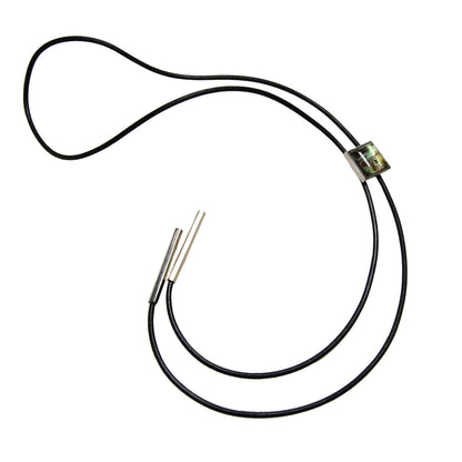 ループタイ 青 四角 黒革 TAMARUSAN