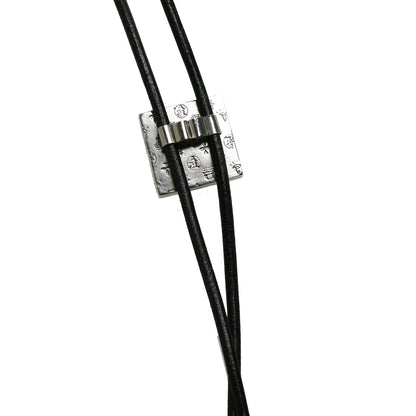 ループタイ 青 四角 黒革 TAMARUSAN