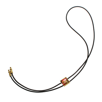 革紐ループタイ 赤 贈り物 カジュアル ネクタイ TAMARUSAN