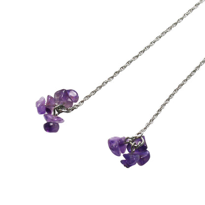 ネックレス ループタイ式 青 花 アメジスト TAMARUSAN