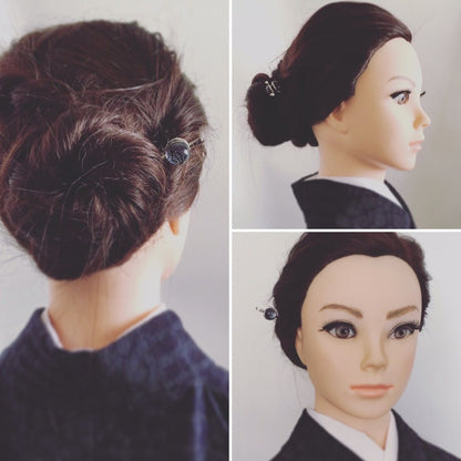 銀製かんざし シルバー925 麻の葉 青 TAMARUSAN