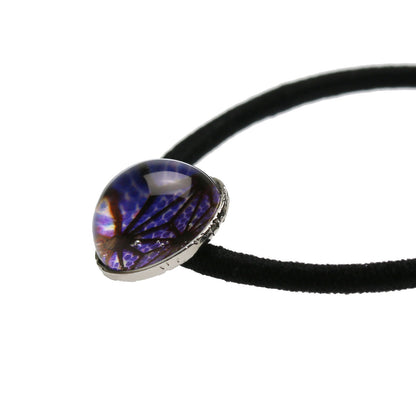 ヘアゴム シルバー 925 麻 シンプル 和柄 青 TAMARUSAN