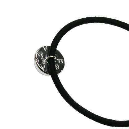 ヘアゴム シルバー 925 麻 シンプル 和柄 青 TAMARUSAN