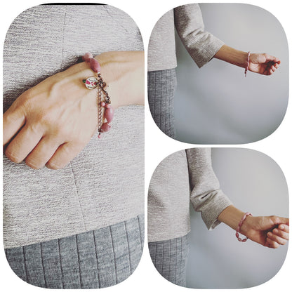 ブレスレット バラ ピンク ロードナイト TAMARUSAN