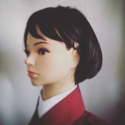 ヘアピン バラ柄 ハート ピンク 和風 高級ヘアピン