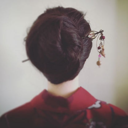 かんざし ピンク ハート 一本挿し TAMARUSAN