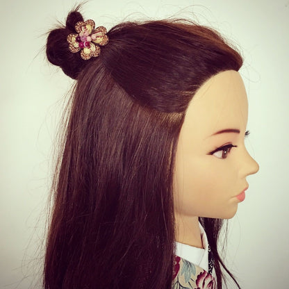 ヘアゴム クローバー 花 ピンク 大ぶり TAMARUSAN