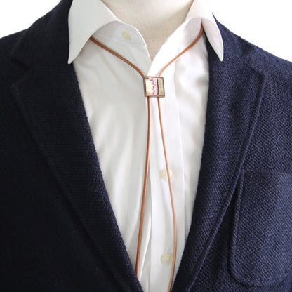 革紐ループタイ バラの木 ピンク 四角 男女兼用 TAMARUSAN