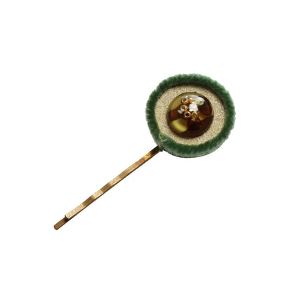 ヘアピン フェルト 髪飾り 髪留め 茶色 TAMARUSAN