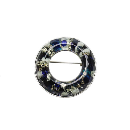 眼鏡ホルダーブローチ 紺 ドーナツ型 TAMARUSAN