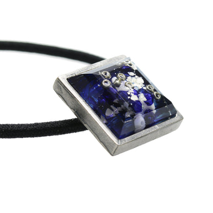 ヘアゴム 青 シンプル 四角 メンズ TAMARUSAN