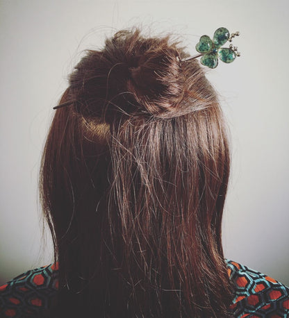 着せ替えかんざし 蝶 梅 木製 １本挿し ブルー TAMARUSAN