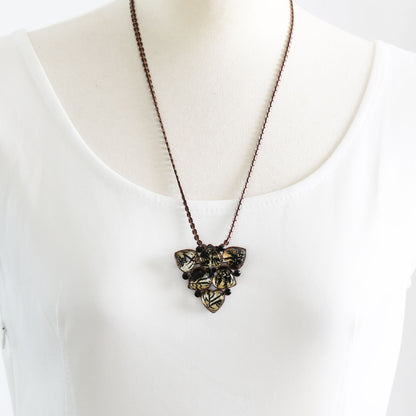 ブローチネックレス ２way 茶色 アンティーク調 TAMARUSAN