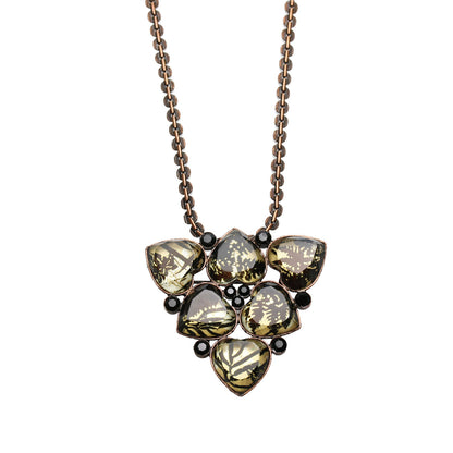 ブローチネックレス ２way 茶色 アンティーク調 TAMARUSAN