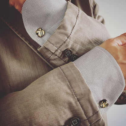 カフスボタン 茶色 裏庭 シダ TAMARUSAN