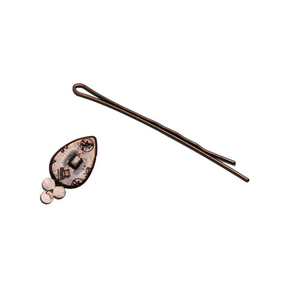 ヘアピン シック 茶色 ラインストーン 高級ヘアピン