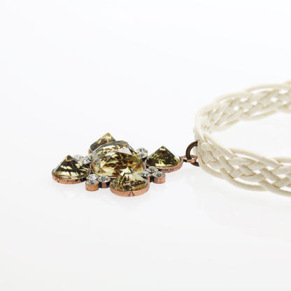 チョーカー 白 リボン レース シダ 茶色 TAMARUSAN