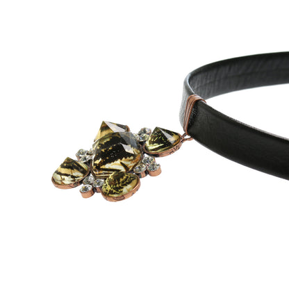 チョーカー 茶色 シダ 革紐 チョーカー