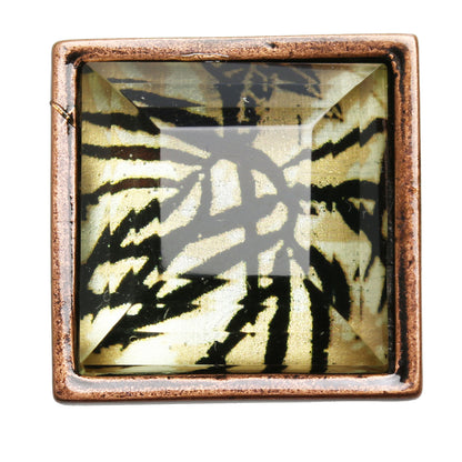 帯留め 茶色 シダ アンティーク風 TAMARUSAN