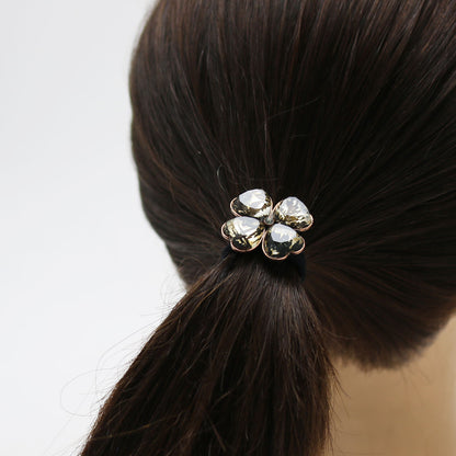 ヘアゴム シダ柄 クローバー 茶色 TAMARUSAN