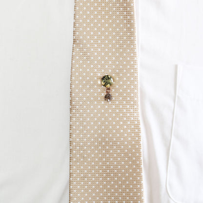 タイタックピン 茶色 シダ タイピン スモーキークォーツ 薔薇 TAMARUSAN