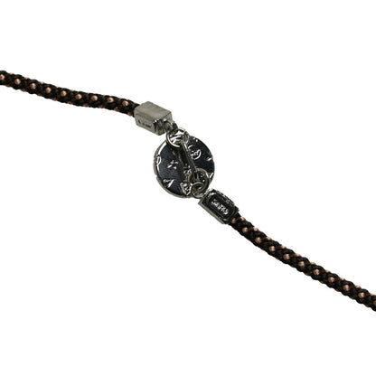 グラスコード 鷲 水色 茶色 シルバー925 絹 組紐 TAMARUSAN