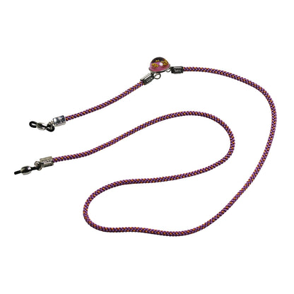 グラスコード トンボ ピンク シルバー925 絹 組紐 TAMARUSAN