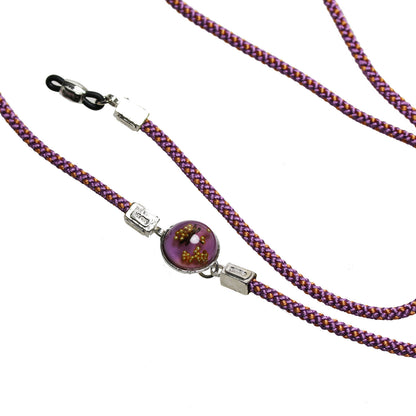 グラスコード トンボ ピンク シルバー925 絹 組紐 TAMARUSAN