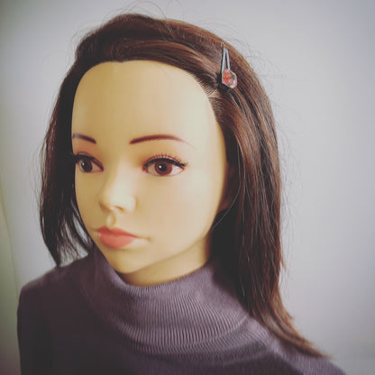 パッチン留め 蝶 ピンク 四角 TAMARUSAN