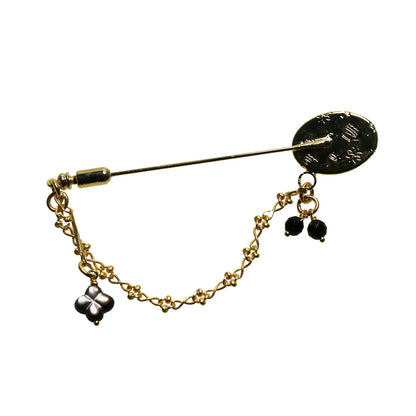 ハットピン 鷲 金 オニキス TAMARUSAN