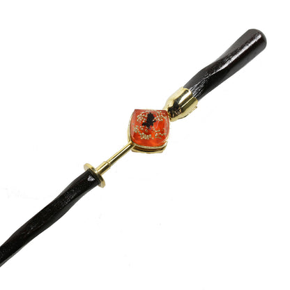 着せ替えかんざし鷲 カエル 木製 24金 オレンジ イエロー TAMARUSAN