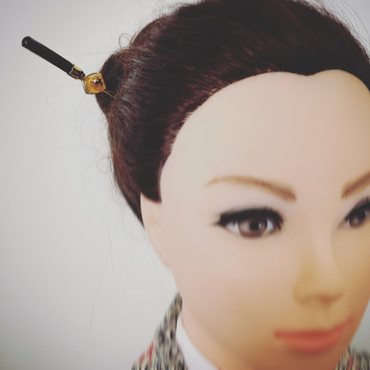 着せ替えかんざし鷲 カエル 木製 24金 オレンジ イエロー TAMARUSAN