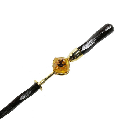 着せ替えかんざし鷲 カエル 木製 24金 オレンジ イエロー TAMARUSAN