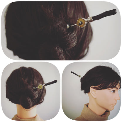 着せ替えかんざし カニ＆馬 白＆黄色 木 TAMARUSAN