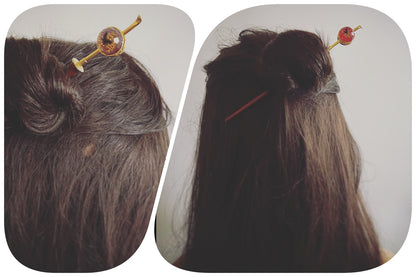 着せ替えかんざし 恐竜＆蝶 ピンク＆パープル 金 TAMARUSAN