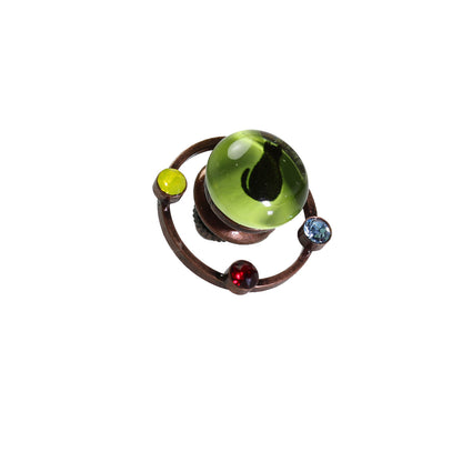 黒猫 ピンブローチ ラペルピン グリーン TAMARUSAN