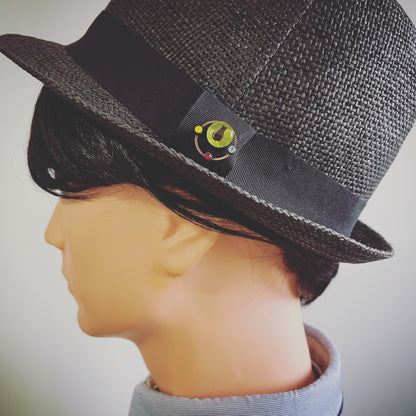 黒猫 ピンブローチ ラペルピン グリーン TAMARUSAN