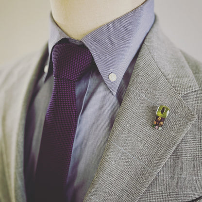 ピンブローチ ふくろう 黄緑 ラペルピン TAMARUSAN